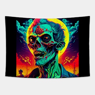 "Psychedelic Haunts: Unique and Colorful Halloween Horrors" Tapestry