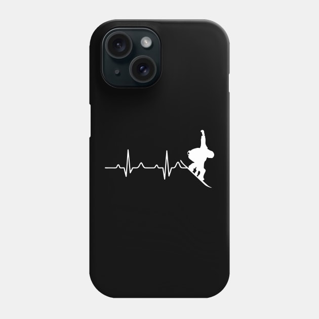 Cool Snowboarder Heartbeat Snowboarding Heart Beat Phone Case by theperfectpresents