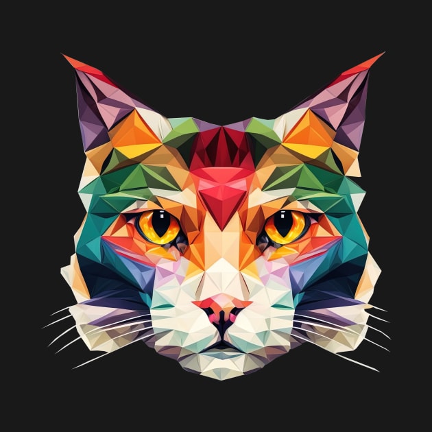 Polygon Cat Head 01 by i2studio