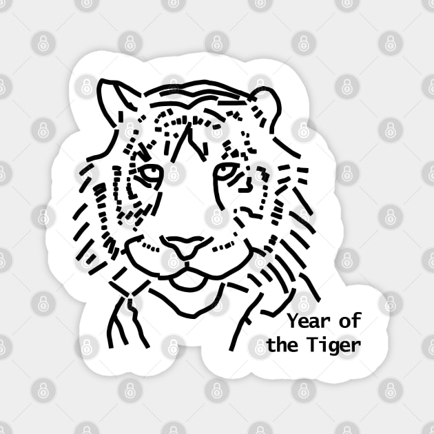 Year of the Tiger Outline Magnet by ellenhenryart