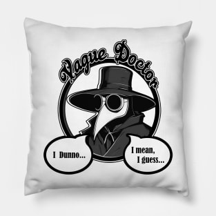 Vague Doctor - Black Outlined Version with Grey Accent Colors Pillow