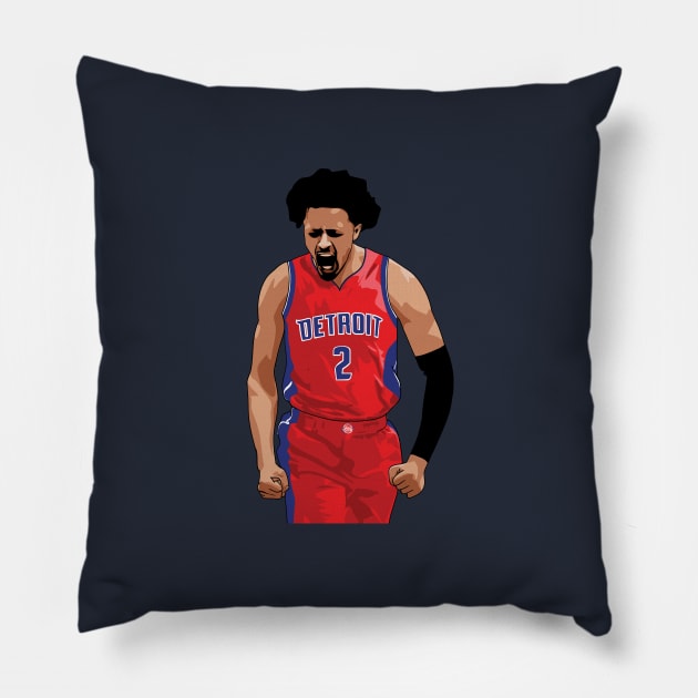 Cade Cunningham Vector Celebration Pillow by qiangdade