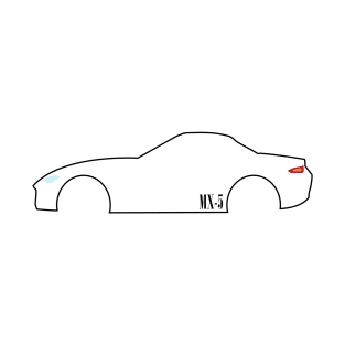 Mazda Miata MX-5 ND IV Outline Only Black T-Shirt