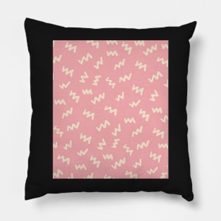 Baby pink  Abstract Mudcloth Lines Pattern Pillow