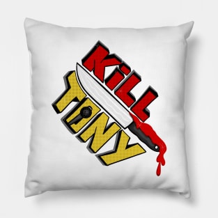Kill Tony Podcast Fun Fan Logo WIth Microphone and a Knife (White) Pillow