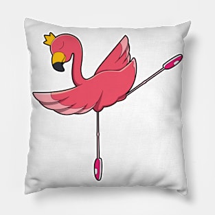 Flamingo as Ballerina at Ballet with Crown Pillow