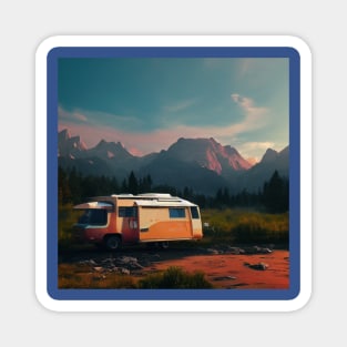 Van Life Camper RV Outdoors in Nature Magnet