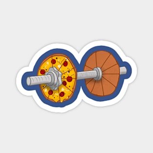 Bodybuilding Dumbbell for Pizza Lovers Magnet