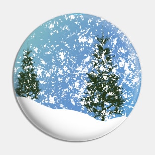 Pines in the snow design Pin