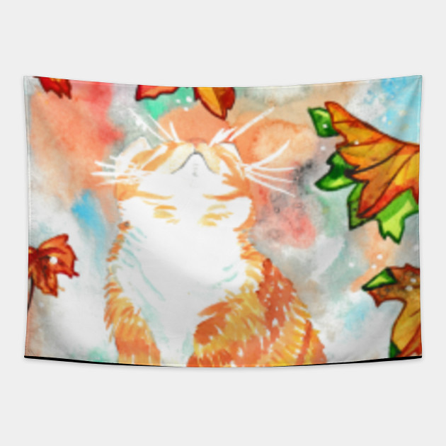Autumn Magic Cat Autumn Cat Tapestry Teepublic
