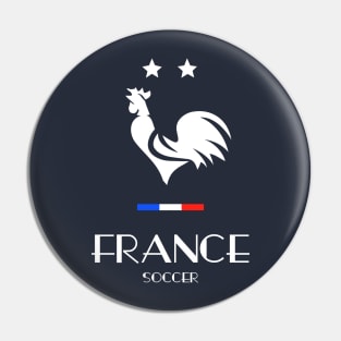 France Rooster Two Stars Soccer Football Flag Pin