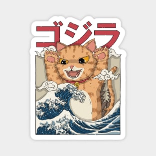 Catzilla In The Great Wave Magnet