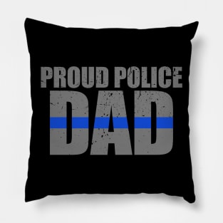 Proud Police Dad Thin Blue Line Pillow
