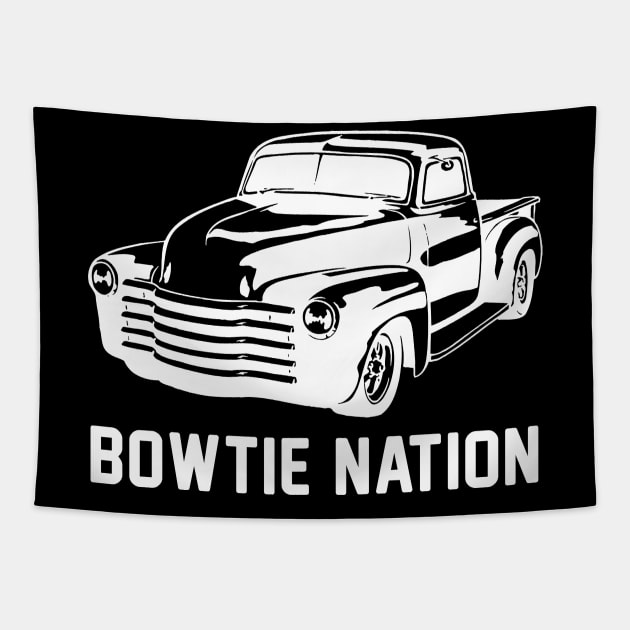 Bowtie Nation Chevy Truck 1950's Pickup Tapestry by maelotti22925