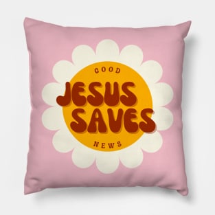 Good News Jesus Saves - Christian Quote Pillow