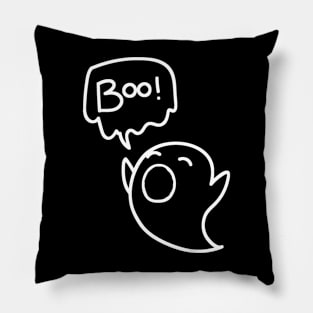 Cute Ghost Minimalist Aesthetic Halloween Design Pillow