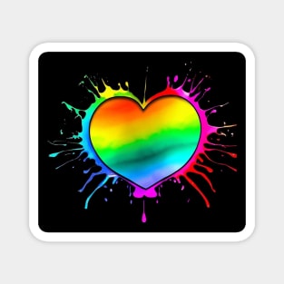 colorful heart paint splatter design Magnet