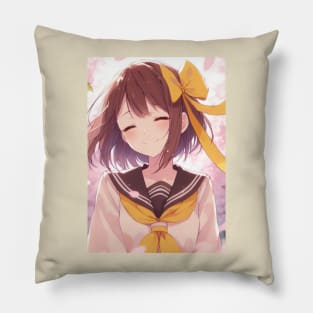 Shoko Nishimiya wearing her yellow ribbon Pillow