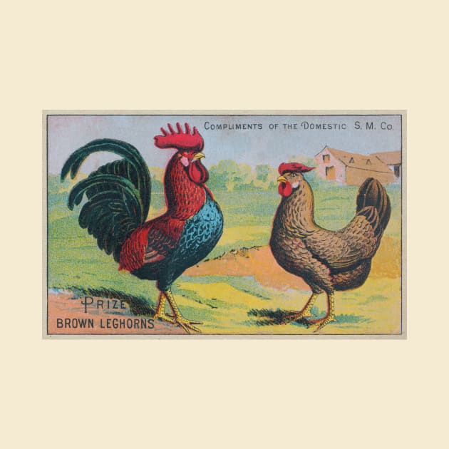 Leghorn Chickens Trade Card by MatchbookGraphics