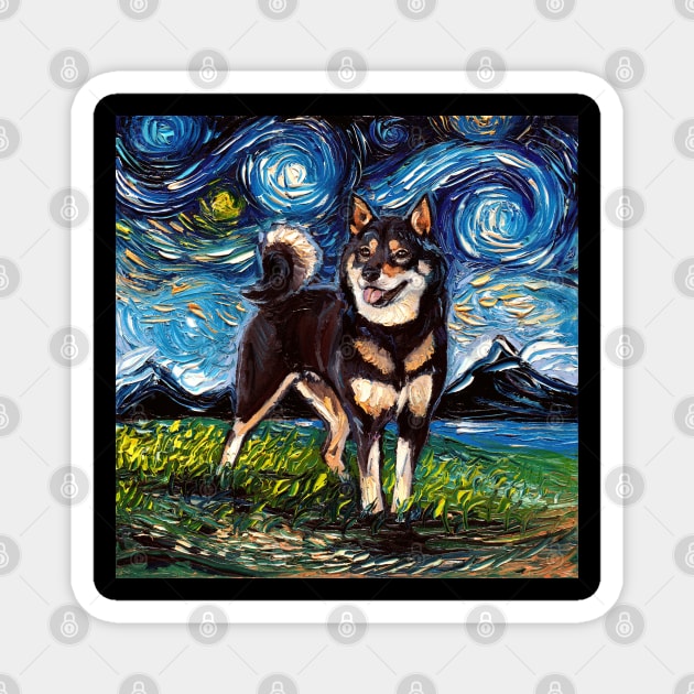 Black and Tan Shiba Inu Night Magnet by sagittariusgallery