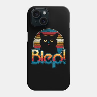 Blep Cat - Cute Retro Black Kitty with Tongue Out Phone Case