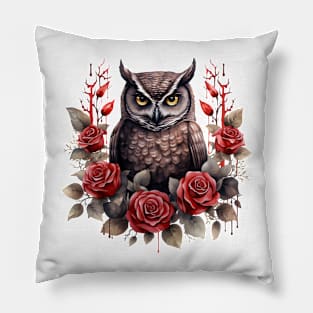 Gothic Rose Owl Pillow