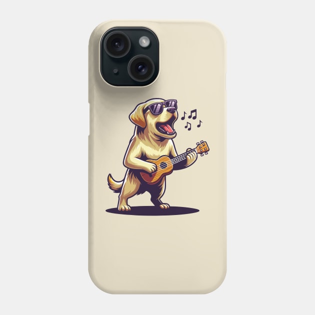 Dog Playing Guitar Singing Labrador Retriever Funny Phone Case by BraaiNinja