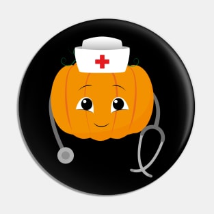 Pumpkin Nurse Costume Funny Halloween Pin