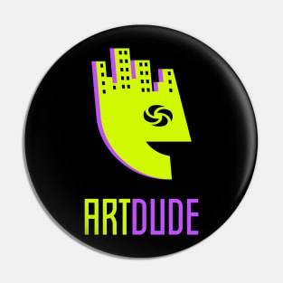 YourArtDude Logo In Yellow And Purple Pin