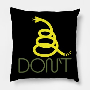 In Vogue Modern Yellow Minimalist Gadsden Snake Flag Stylish Dont Tread On Me Pillow