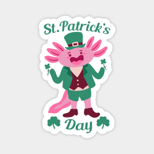 Happy Axolotl St. Patrick's Day Magnet