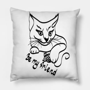 Be My Friend Cat Pillow