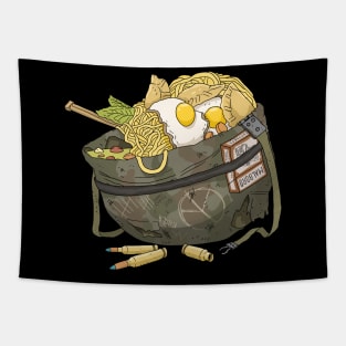 vietnam war helmet with food. Tapestry