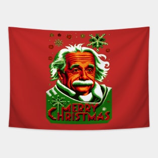 Albert Einstein  Physical Genius Merry Christmas Tapestry