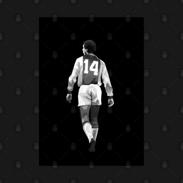 Johan Cruyff Legend Black And White by Ken Asahvey