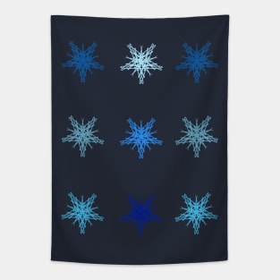 Snowflake pattern design in blue Tapestry