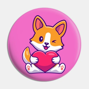 Corgi Love Pin