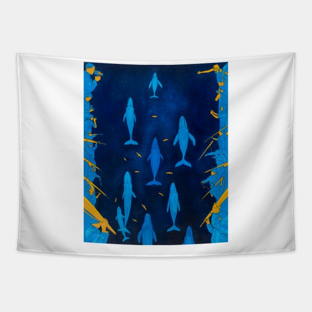 whales Tapestry by Maksym