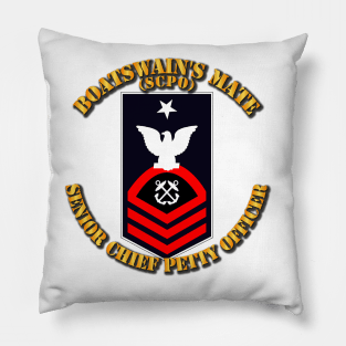 Navy - SCPO - Blue - Red with Txt Pillow