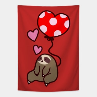 Sloth Valentine Balloon Tapestry