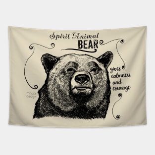 Spirit animal - bear black Tapestry