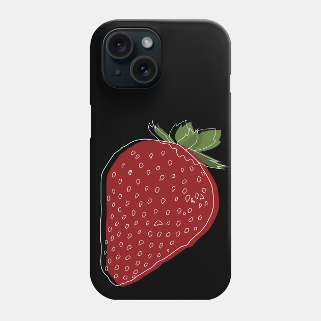 Sketch Overlay: Red Strawberry Edition Phone Case by Crafting Yellow