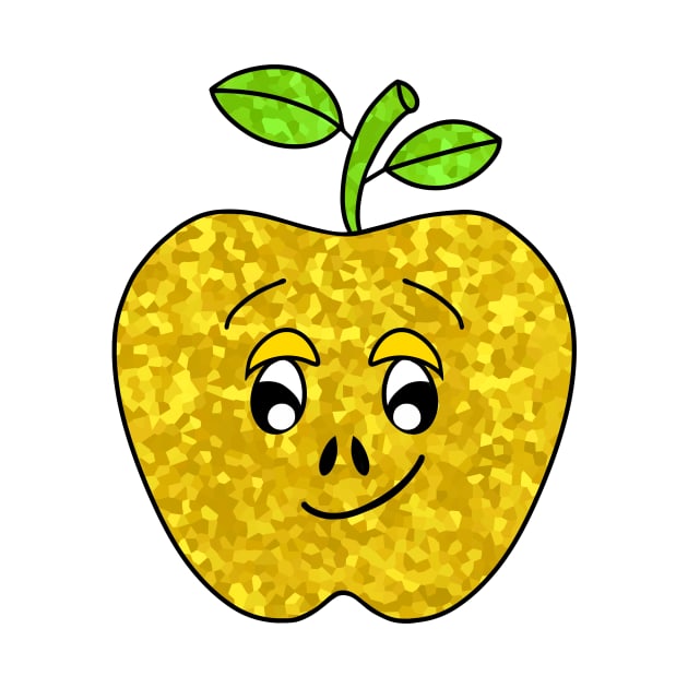 FUNNY Food Cute Golden Delicious Apple by SartorisArt1