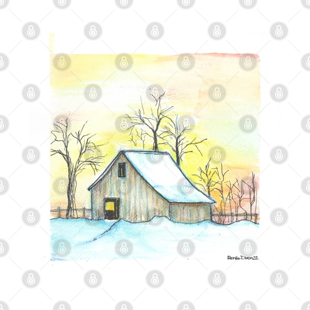 Farmland Barn by ReneeDixonArt