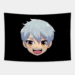 Happy Anime Face Emoji - Anime Shirt Tapestry