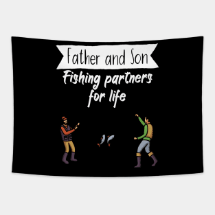 Father and son Fishing partners for life Tapestry