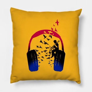 Headphone Music Cello Pillow