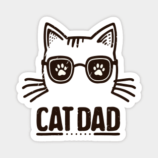 Retro black Cat Dad Magnet