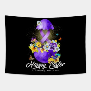 Happy Easter Fibromyalgia Awareness Purple Ribbon Tapestry