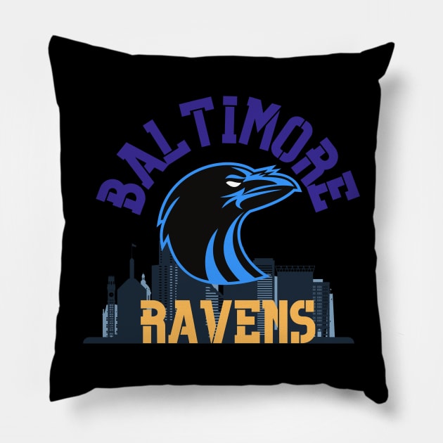 Baltimore ravens Pillow by Benjamin Customs